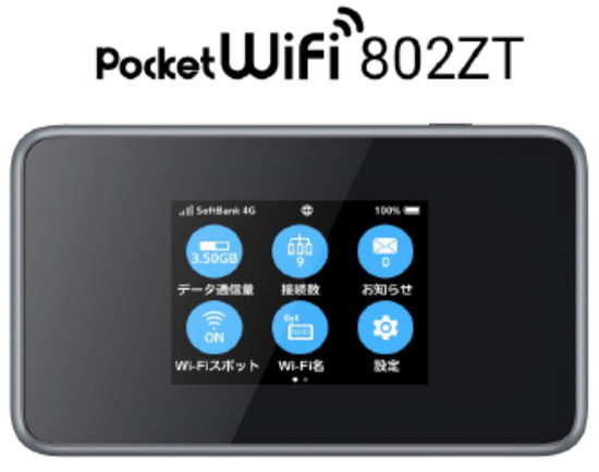 写真:pkcketWifi 802ZT
